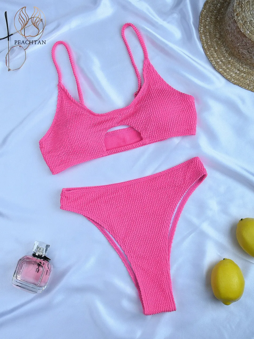 Peachtan Solid Bikinis Woman Push Up Swimsuit Low Waist Swimwear Conjunto Biquinis Feminino Trajes De Ba&ntilde;o Mujer 2022