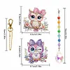 2Pcs 5D DIY Diamond Painting Sun Catcher Crystal Painting Ornaments (Owl)
