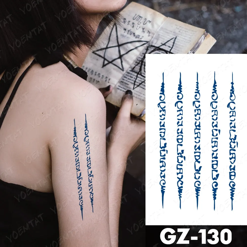 Juice Lasting Waterproof Temporary Tattoo Sticker Rose Butterfly Moon Sun Diamond Heartbeat Wave Flash Fake Tattoos Ink Body Art