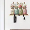 Acrylic Vase Bouquet Diamond Art Hanging Hooks A Row of 3 Hooks DIY Crafts Decor Kit