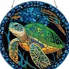 >SALE<Stained Glass Animal Diamond Drawing Hanging Ornament Turtle Window