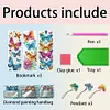 (US Local)3Pcs Special Shape Butterfly Diamond Painting Bookmark with Pendant