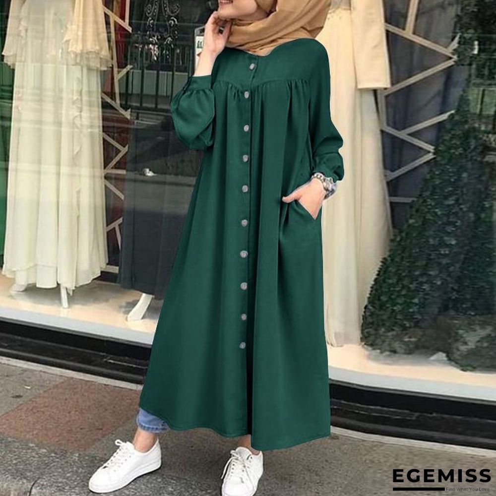 Autumn Casual Women's Cardigan Long Sleeve Stand Collar Large Swing Dress | EGEMISS