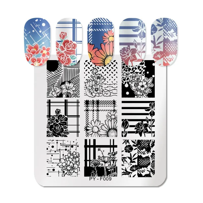 PICT YOU Nail Stamping Plates Snow Winter Nail Art Stamp Template idea nail Image Plate Stainless Steel Stencil Tools-Nail Inspo