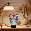 (US Local)Animal Diamond Painting Night Light Diamond Art Lamp Home Decoration (Tiger)