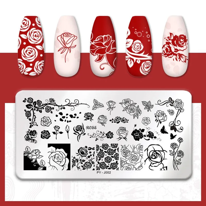 PICT YOU  Nail Stamping Plates Line Pictures Stencil Stainless Steel Nail Design for Printing Nail Art Image Plate Tool-Nail Inspo