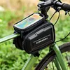 3L Bicycle Front Frame Bag Support Touch Screen Bike Top Tube Bag for 7in Phones