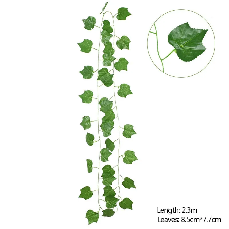 Artificial Green Eucalyptus Leaves Garland Fake Vines Rattan Artificial Plants Ivy Wreath for Wedding Party Home Wall Decoration