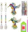 5Pcs DIY Diamond Painting Wind Chimes Crystal Window Suncatcher Craft Set Birthday Gifts Home Garden Decor