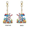 (US Local)PET Double Sided Special Shaped Easter Alphabet DIY Diamond Painting Keychain