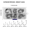 30pcs/box Fishing Circle Hooks Saltwater Fishing Catfish Hooks Barbed Fish Hooks