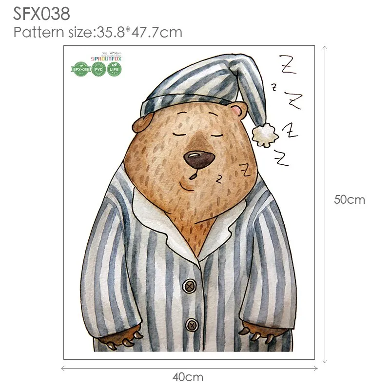 Bear 3D Wall Stickers Home Decor Living Room Decoration Wall Stickers For Kids Rooms Bathroom Children For Stickers Wall Bedroom