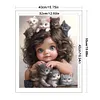 Little Girl And Cat-11CT Stamped Cross Stitch 40*50cm/15.75*19.69in
