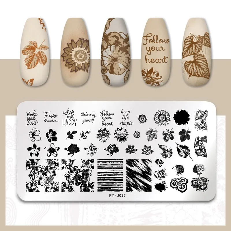 PICT YOU  Nail Stamping Plates Line Pictures Stencil Stainless Steel Nail Design for Printing Nail Art Image Plate Tool-Nail Inspo