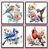 (4pcs) Flower Bird - 18CT Stamped Cross Stitch 20*20cm (Bundle Sale)