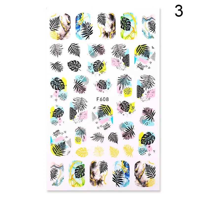 1 Sheet Butterfly Stars Series Nail Sticker Flower Leaves Slider Transfer Nail Decals Decoration Nail Art DIY Accessories-Nail Inspo