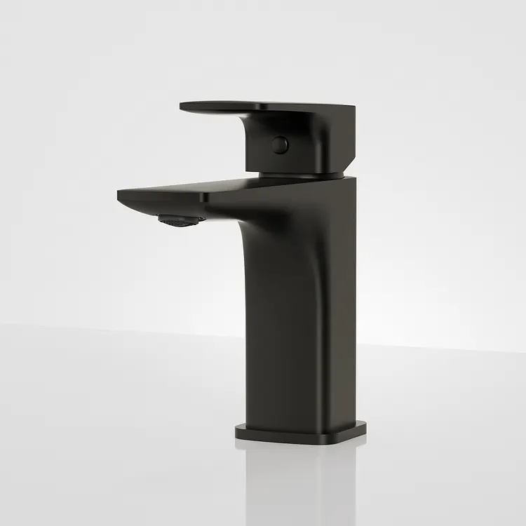 EVERSTEIN Minimalist Single Handle Bathroom Basin Faucet 6.5" Height in Matte Black