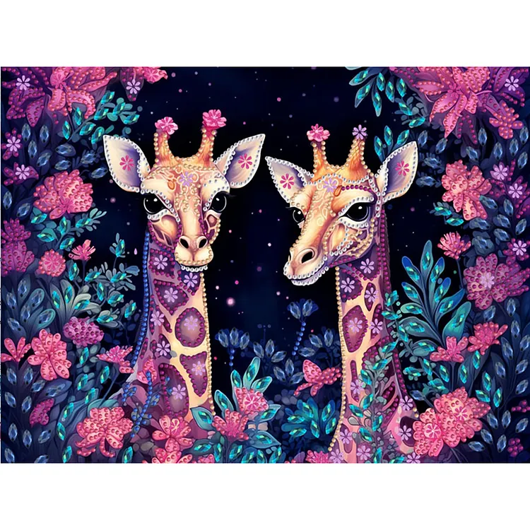 Giraffe 40*30cm (Canvas) Special Shaped Drill Diamond Painting gbfke