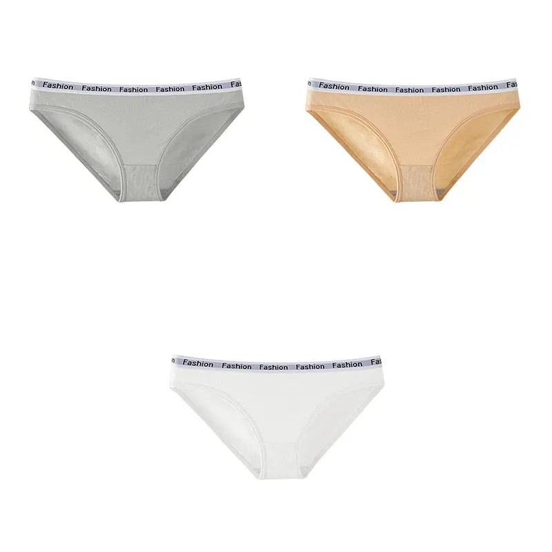 3 Pcs Women Underwear Panties Cotton Briefs Female Underwear Soft Girls Panties Sport Fashion Lingerie Free Shipping BANNIROU