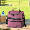 Insulated Lunch Bag Double Deck Lunch Box for Work Camping Hiking Beach Picnic