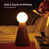 Bedroom Bedside Table Lamp Doll Lamp, Wireless Battery Powered Lamp USB-C Charging Port Bedside Lamp Wood Color Accent, Nightstand Entry Living Room Kids Home Office Small Lamp