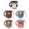 Cute Penguin Cow Leak Proo Ice Cream Pint Containers for Gathering Party Picnic