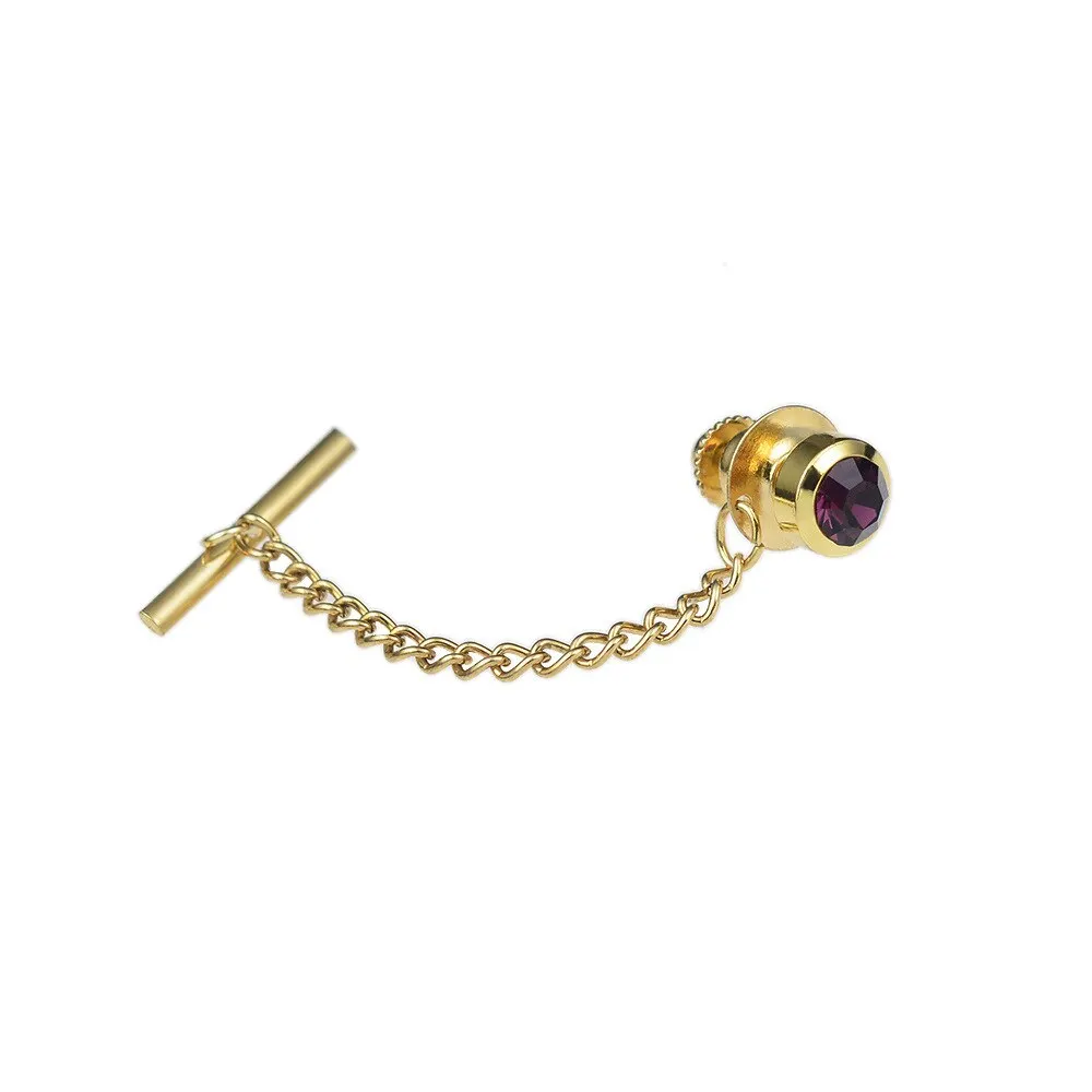 Tie Needle Multicolor Copper Crystal Men's Shirt Needle Buckle Crystal Brooch Classic Trendy High Quality Simple Exquisite Gifts
