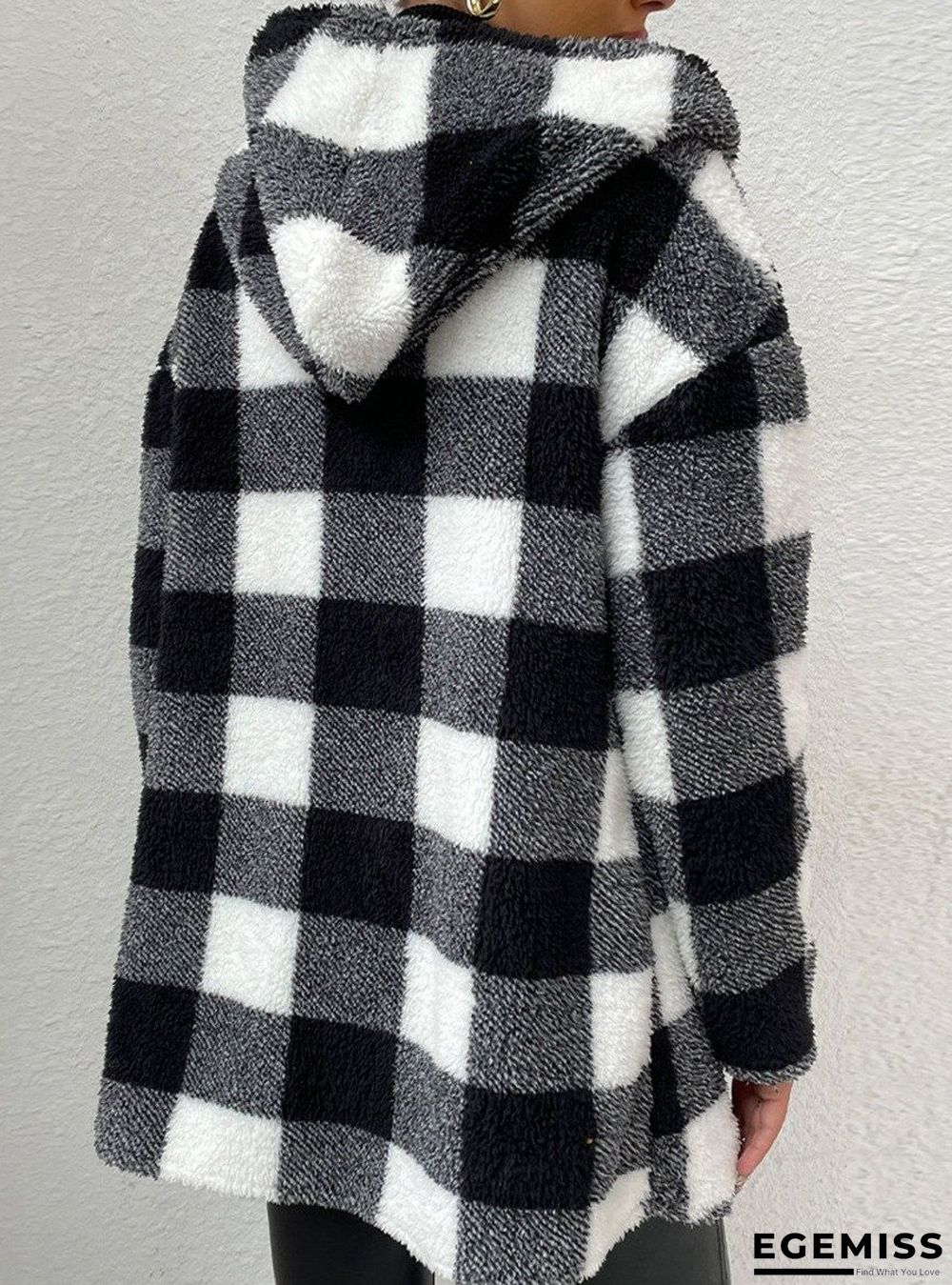 Casual Plaid Long-Sleeved Hooded Coat | EGEMISS