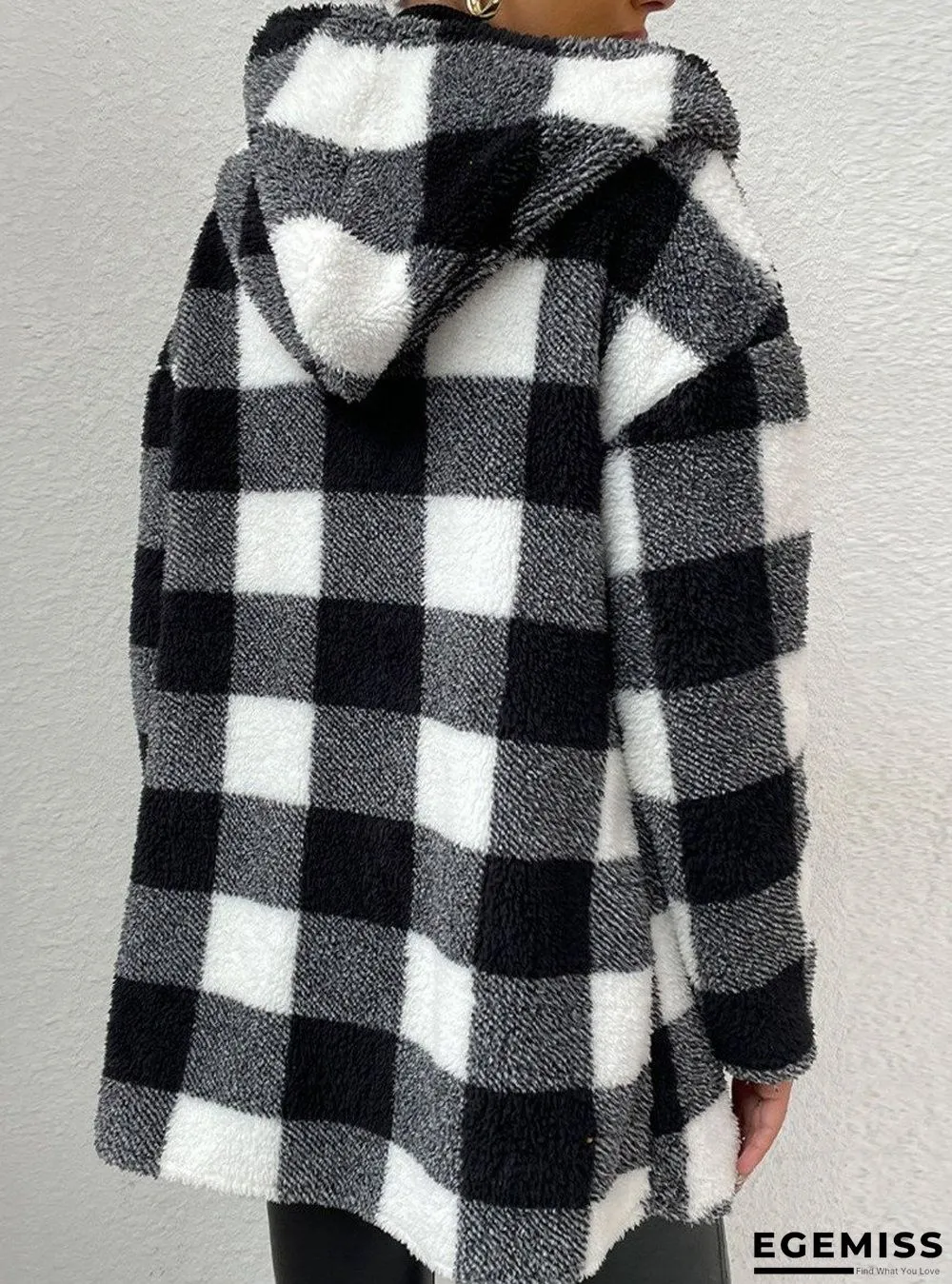 Casual Plaid Long-Sleeved Hooded Coat | EGEMISS