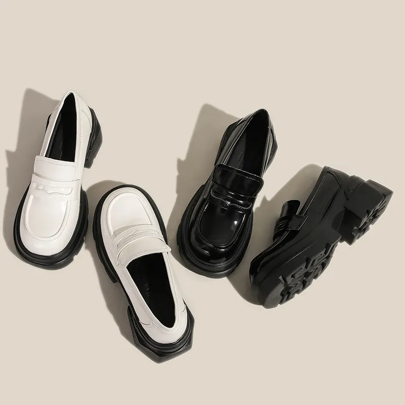 Athvotar Athvotar Loafers Women 2024 New Shallow Mouth With Skirt Fairy Small Leather Shoes British Style Student Single Shoe Women