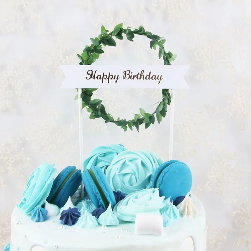 INS Style Cake Topper Happy birthday sweet love Wedding Cake Decorations Birthday Cake Cupcake Topper birthday party supplies
