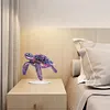 (US Local)5D DIY Special Shape Diamond Painting Desk Ornament Purple Animals Decor Kit