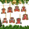 8Pcs Double Side Effect Acrylic Special Shaped Christmas Theme Xmas Trees Hanging Pendant Kits