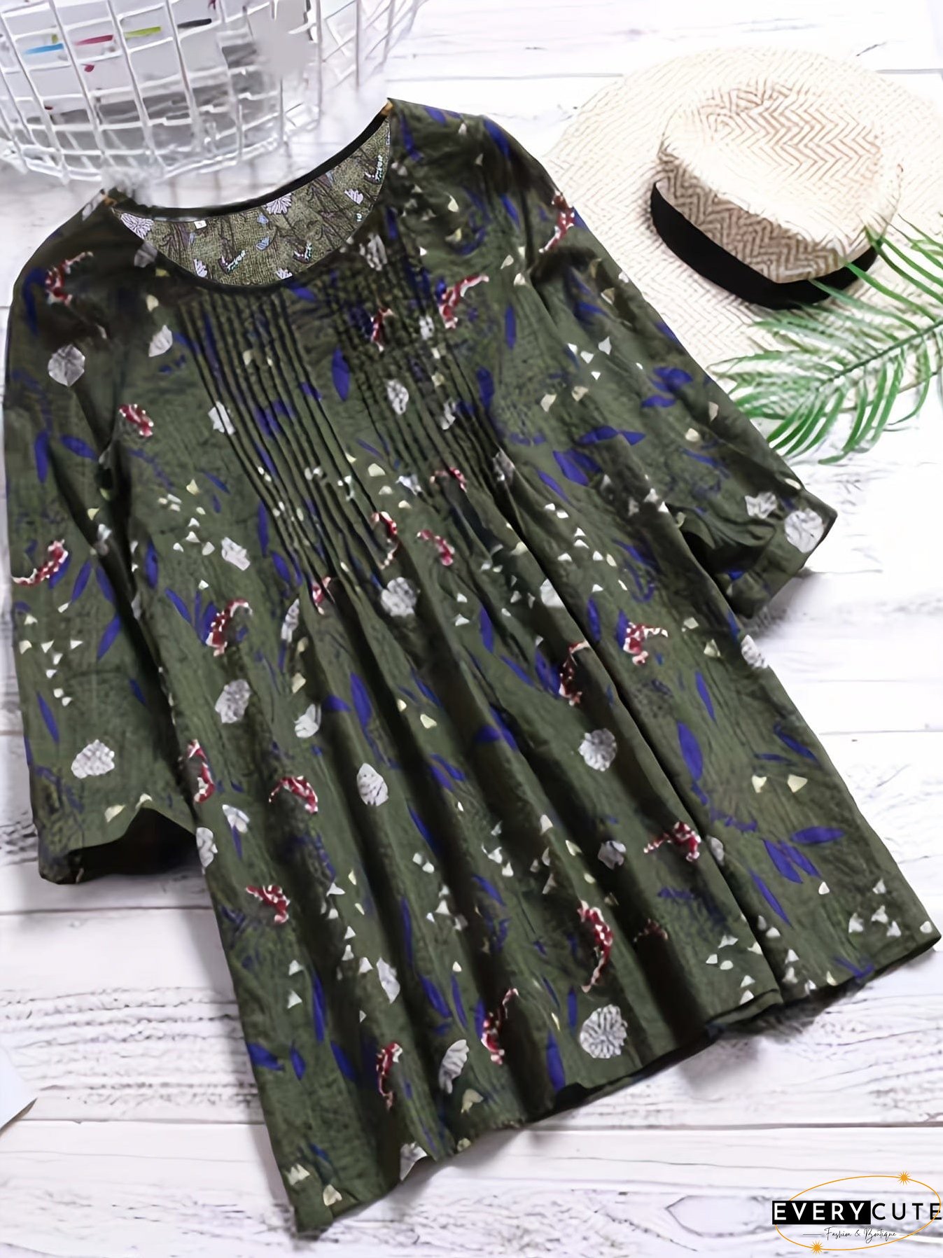 Women's Plus Size Floral Print Blouse