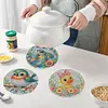 4Pcs Wooden Animal DIY Diamond Painting Placemats with Holder for Home Decor
