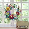 (US Local)Acrylic Special Shaped Daisy Wreath DIY Diamond Painting Hanging Ornaments Kit