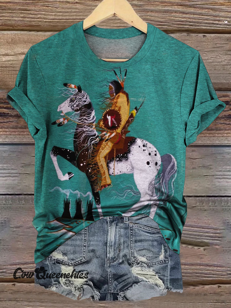 Vintage National Art Print Casual T-shirt Multicolor / S