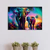 Diamond Painting -DIY Full Round Drill Stained Glass Two Elephants(60*40CM)