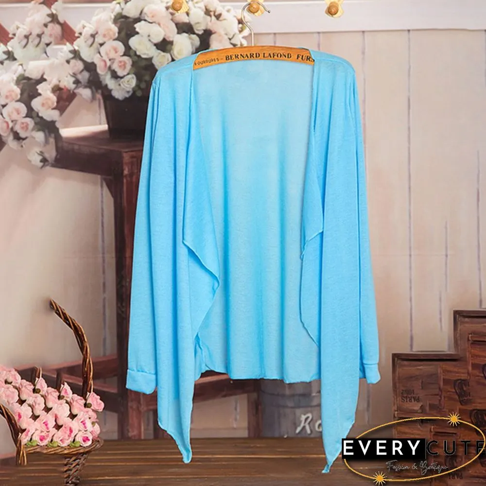 Summer Cardigan Women Candy Color Knitted Blouse Female Long Sleeve Sun Protection Clothing Fashion Tops