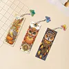 3Pcs Special Shape Owl Diamond Painting Art Bookmark with Pendant for Book Lover