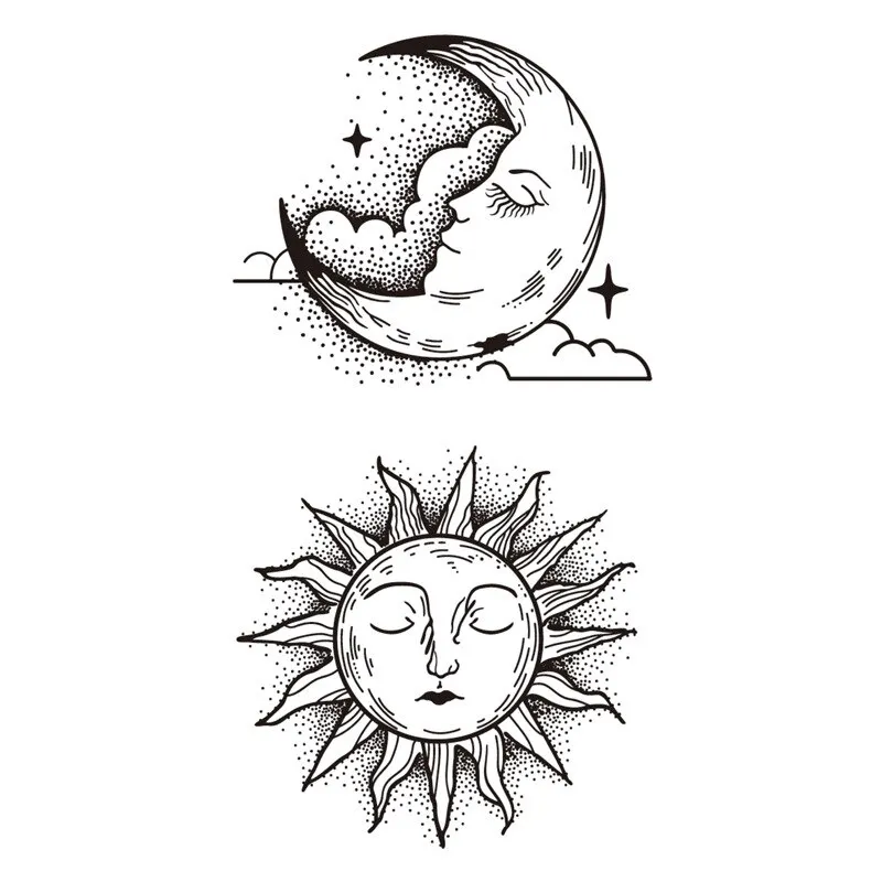 Sdrawing Temporary Tattoo Stickers Butterfly Snake Rose Flower Gun Dark Flash Small Women Body Art Wrist Neck Fake Tattoos Men