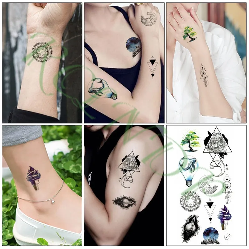 Waterproof Temporary Tattoo Sticker Arabic Letter Heart Love Pattern Personality Fake Tatoo Flash Tatto for Girl Women Men