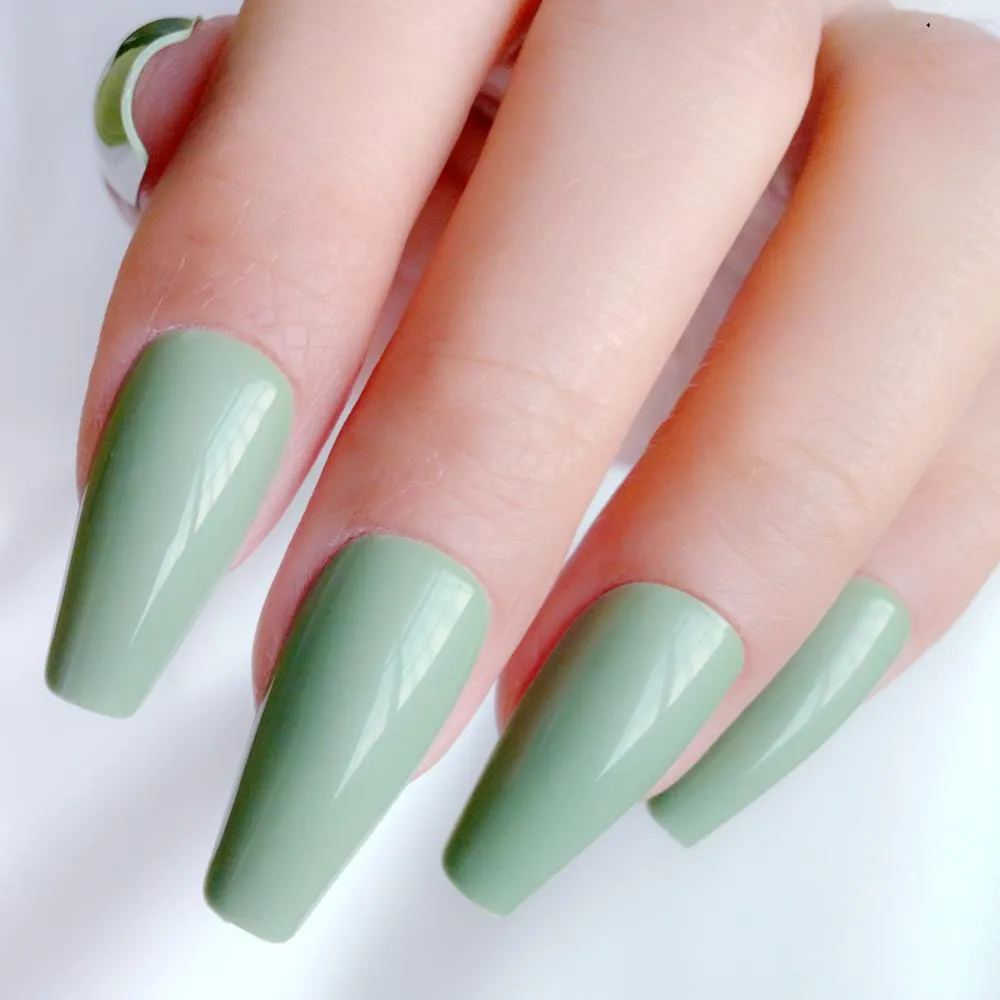 24Pcs Glossy Black Long Stiletto Fake Nail Ballerina Coffin False Nails For Design DIY Full Cover Lady Finger Tips Manicure Tool-Nail Inspo
