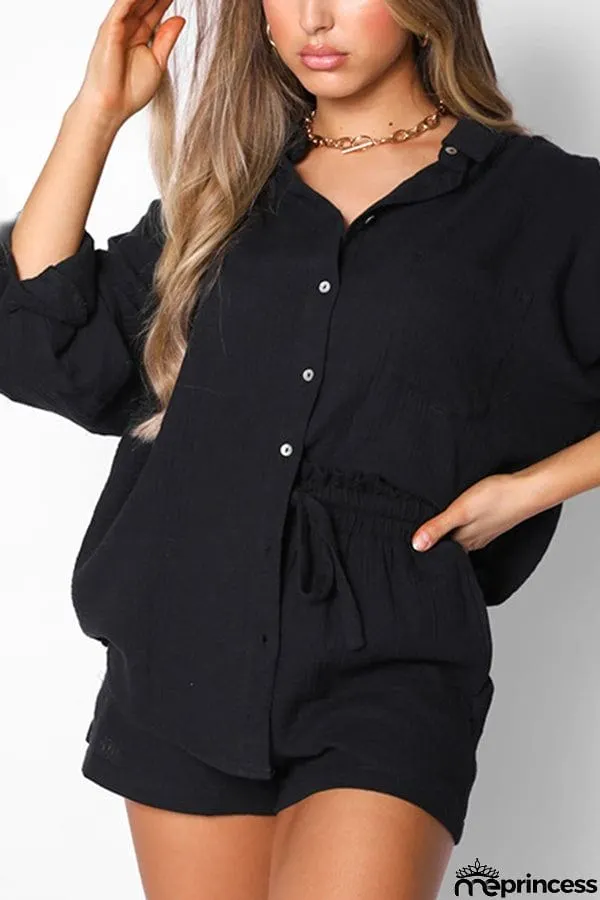 A Great Trip Button Shorts Suits