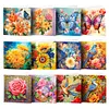 12pcs DIY Greeting Card Special shaped Diamond Painting Flower Bird Postcards Kit
