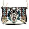 DIY Wolf Special Shaped Diamond Painting Leather Crossbody Bags Chain Clutch Kit