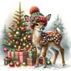 Snowman and Reindeer - 18CT Stamped Cross Stitch - 30*30cm - Animal Xmas