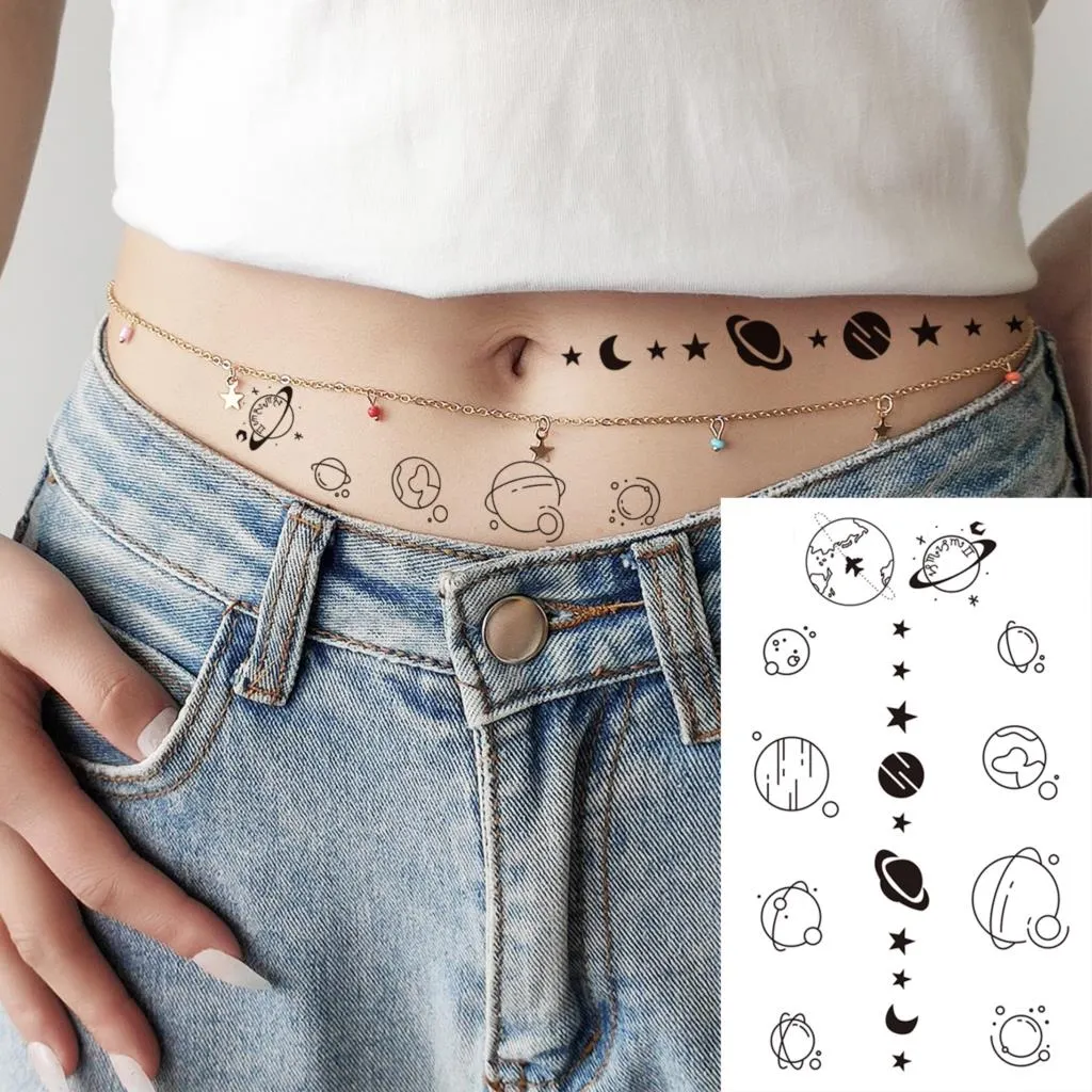Lotus Mandala Flower Deer Sexy Temporary Tattoos For Women Neck Back Adult Geometric Tribe Fake Tattoo Body Art Waterproof Tatoo