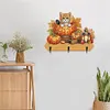 >SALE<Halloween Pumpkin Cat Wood 2D/Flat DIY Diamond Painting Hooks Home Decor Craft