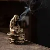 Ceramic Incense Holder for Cone and Coil - Incense Burner Holder Zen Decor with Buddha Statue Design Protection from Evil